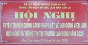 Hội nghị tuyên truyền về chính sách việc làm - dạy nghề và thông tin thị trường lao động năm 2020 Tại Huyện Mai Sơn