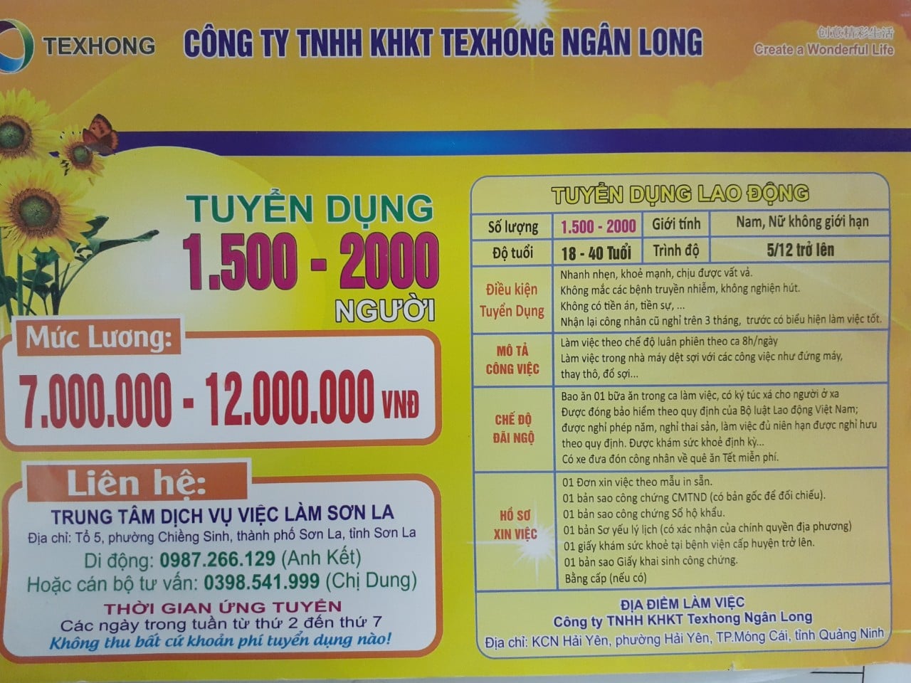 CÔNG TY TNHH KHKT TEXHONG NGÂN LONG